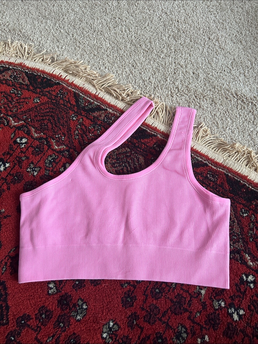 Seamless Ribbed Pink Crop Bralette